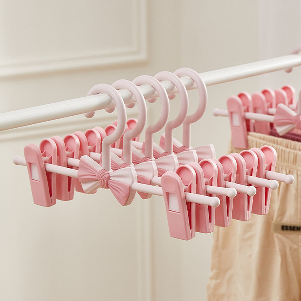 New children's non slip clothes hanger with adjustable stretchable seamless pants clip household baby clothes hanger