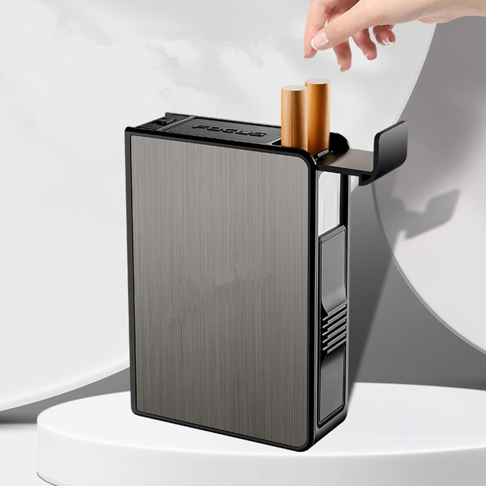 Portable automatic cigarette case, men's pressure resistant push cigarette holder, aluminum and ABSmini cigarette case