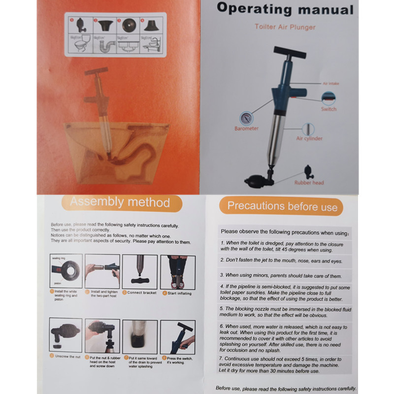 Toilet blockage high pressure dredging tool quick dredging of various pipes in bathroom One time solution of super pressure