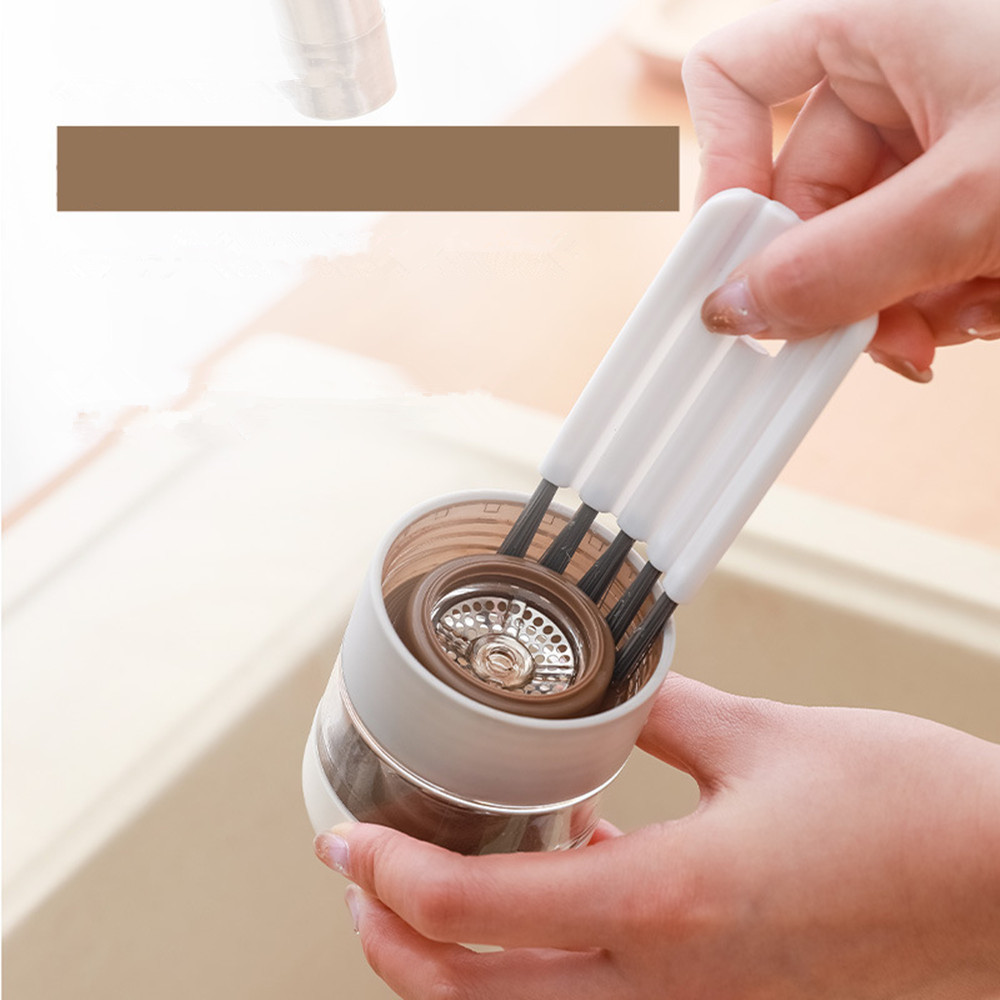 Kitchen cleaning brush soft hair cup household dead corner bendable multi-functional gap brushing cup lid clean brush