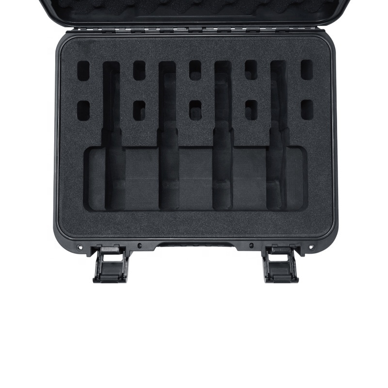 4 Gun & 10 Magazine Waterproof Hard Gun Case 385XB Heavy Duty Tool storage Box with Custom Foam