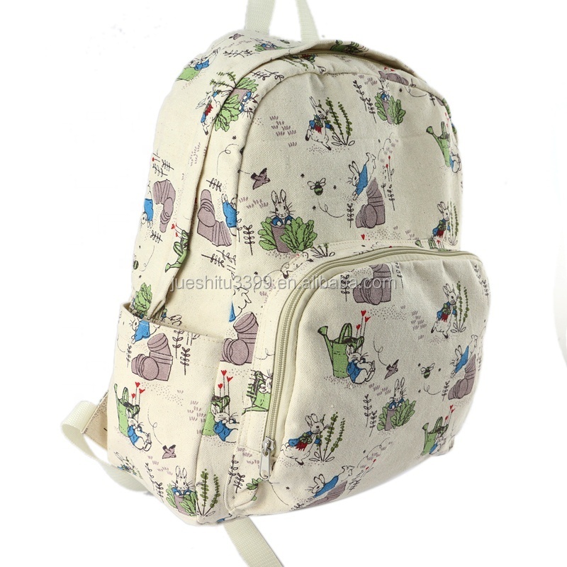 Manufacturers custom Japanese backpack short travel women's backpack cartoon printed canvas backpack