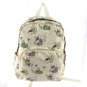 Manufacturers custom Japanese backpack short travel women's backpack cartoon printed canvas backpack