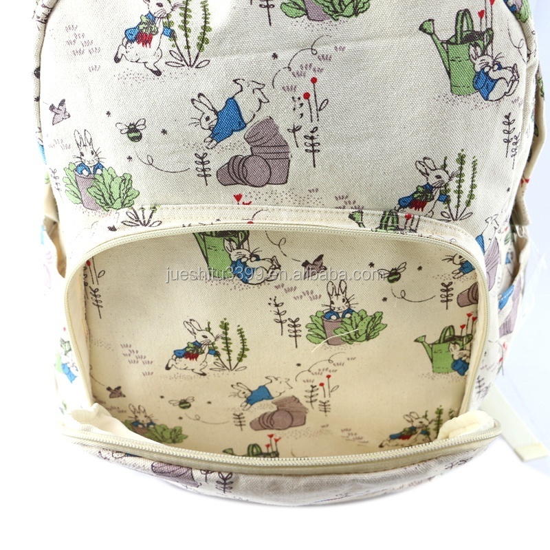 Manufacturers custom Japanese backpack short travel women's backpack cartoon printed canvas backpack