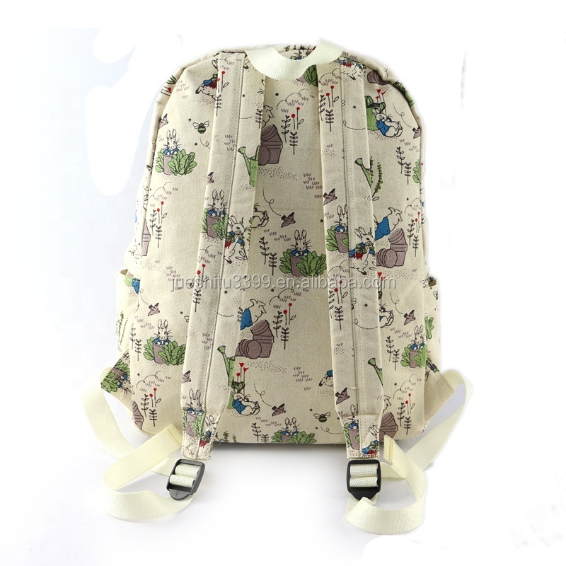 Manufacturers custom Japanese backpack short travel women's backpack cartoon printed canvas backpack