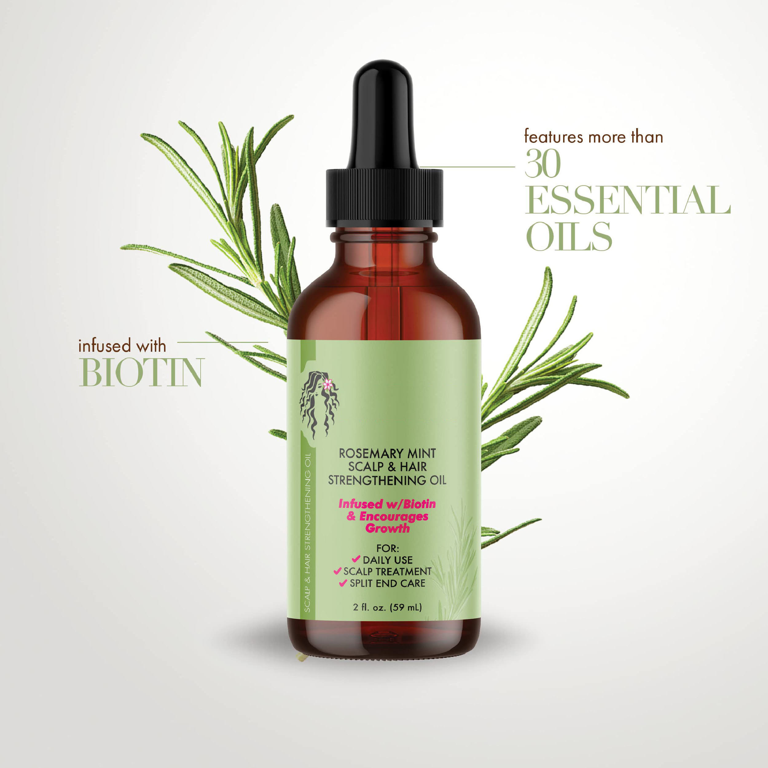 private label Rosemary Hair Growth oil product for black women scalp essential serum organic rose mary treatment for wild bald