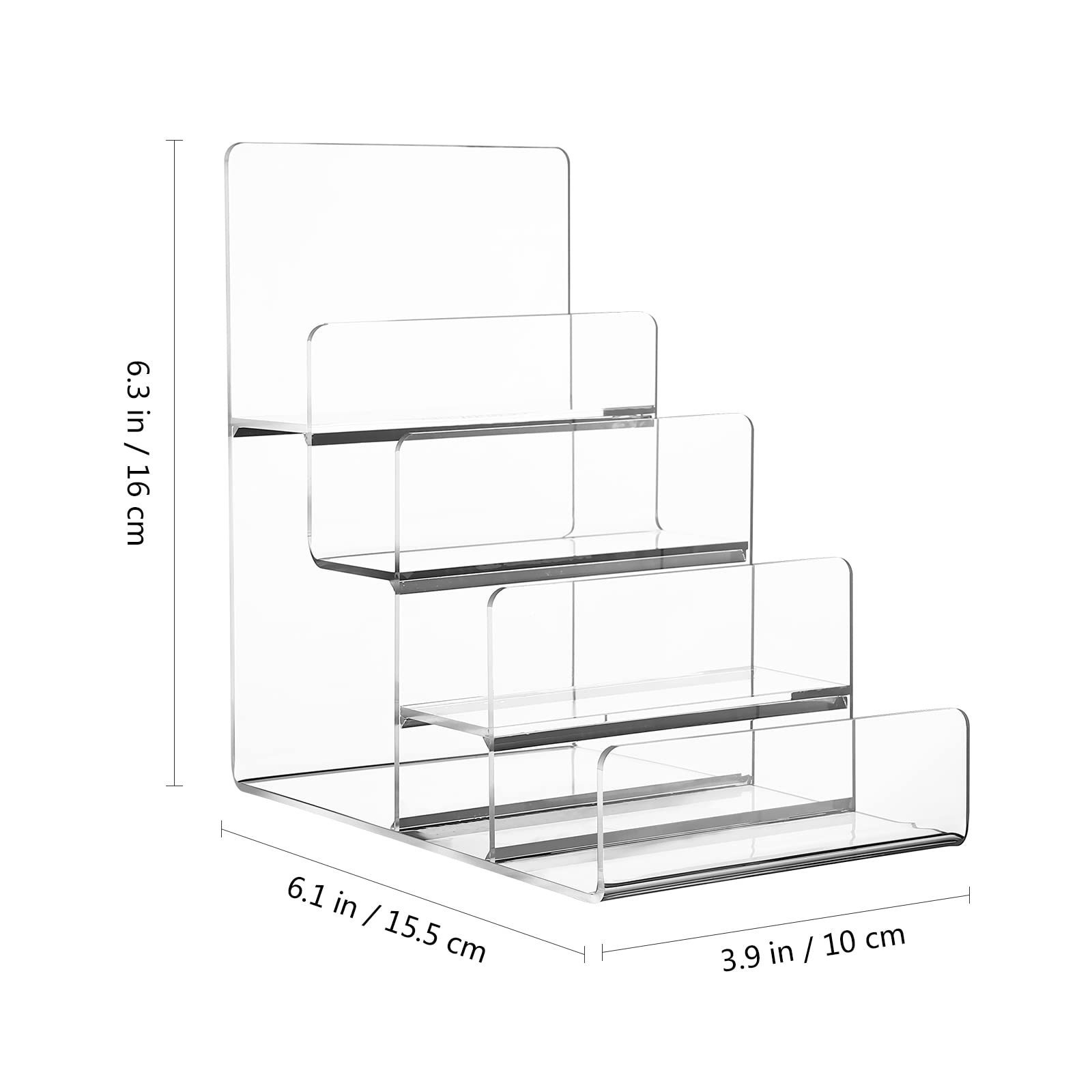 Acrylic Display Stand Clear Riser Display Shelf Perfume Organizer for Figures Step Acrylic Wallet Purse Glasses Display