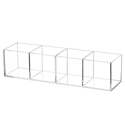 Acrylic Drawer Organizer 4 Segments Clear Plastic Makeup Drawer Organizer  Organizer Acrylic Cube