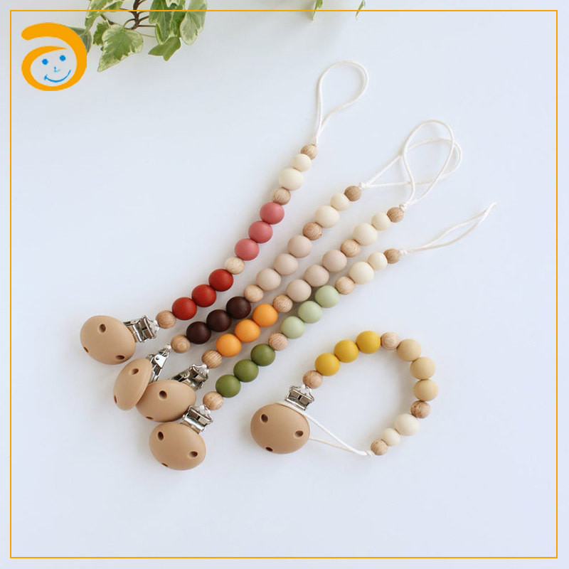 Customized Silicone chewbeads Pacifier Clip Chain Bite Beads