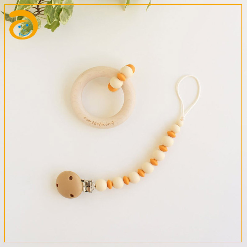 Customized Silicone chewbeads Pacifier Clip Chain Bite Beads