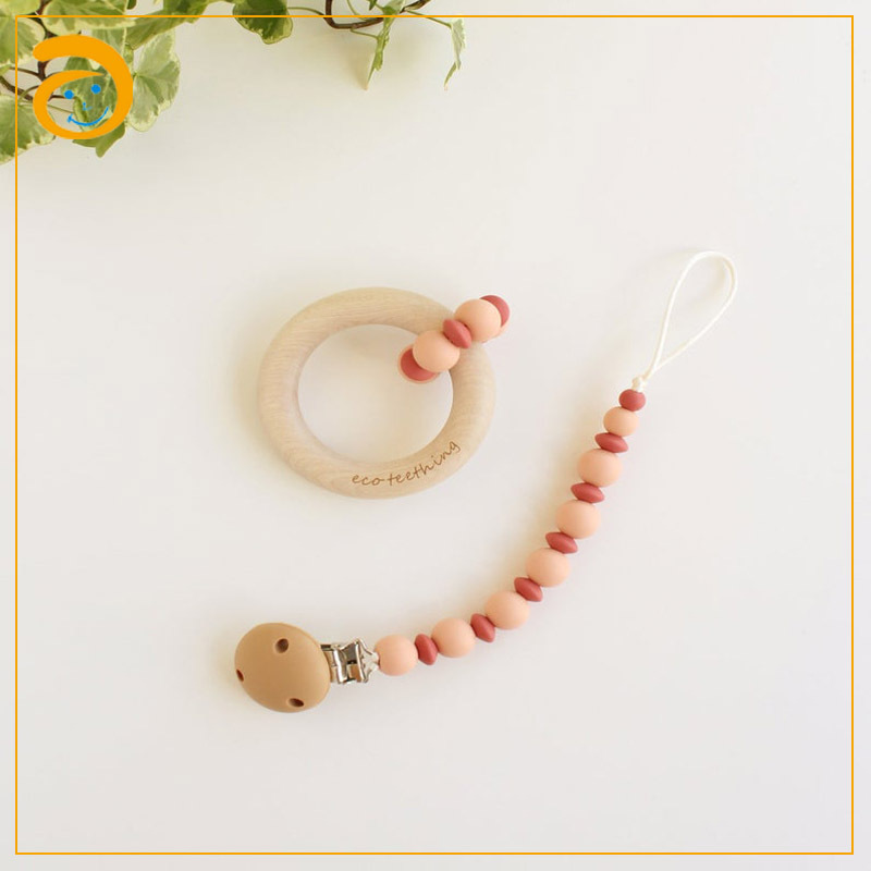 Customized Silicone chewbeads Pacifier Clip Chain Bite Beads