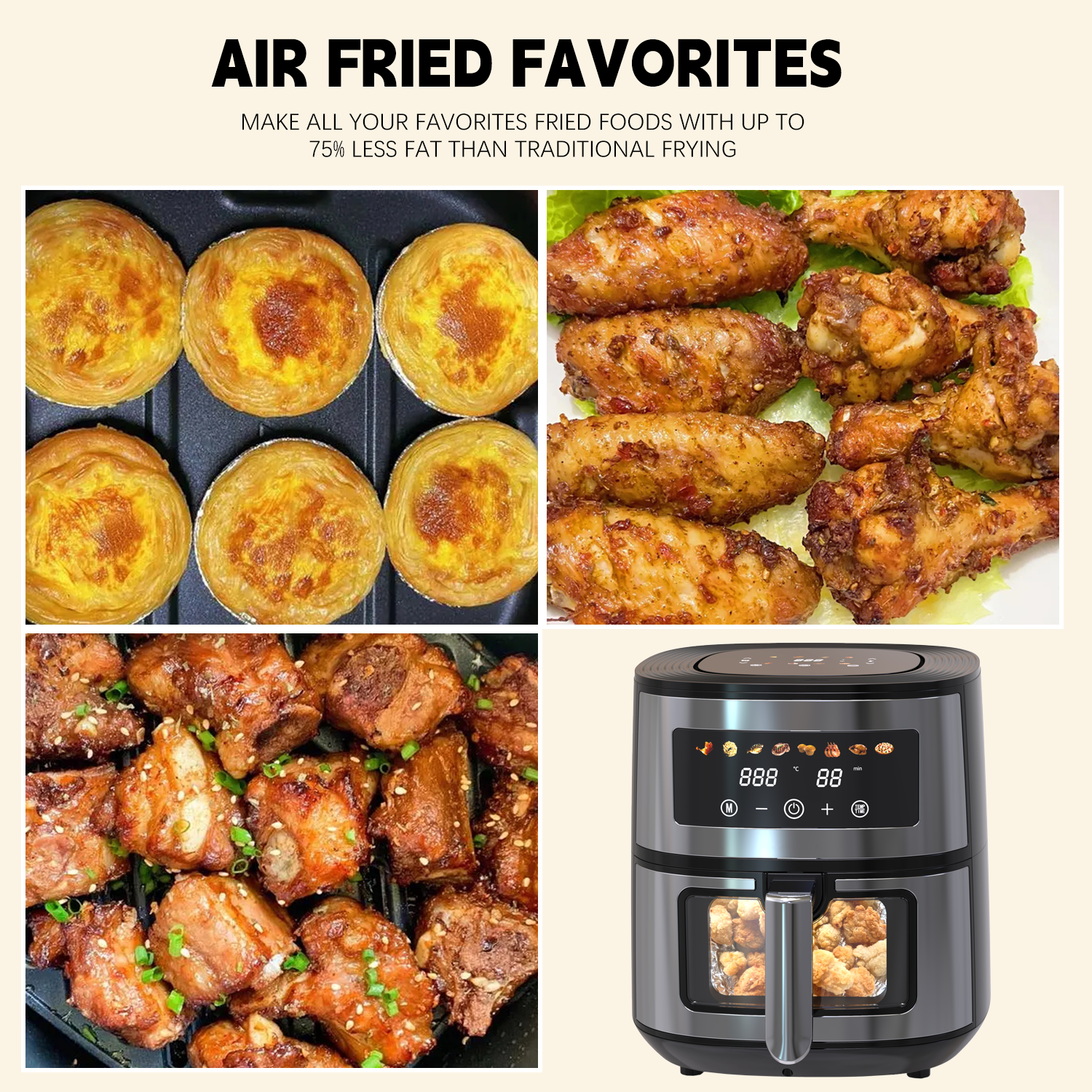 New Hot Selling Digital Air Fryer Ovens freidoras de aire Silver Crest Electric Air Fryer Smart Without Oil