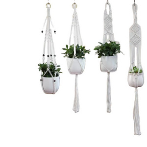 2023 Years Macrame Plant Hangers Indoor Hanging Planter Basket with Wood Beads Decorative for Home Decor