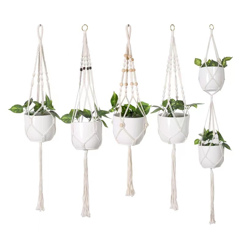 macrame plant home decoration Hanging Planter Basket Cotton Rope handmade flower hanging pot rope net