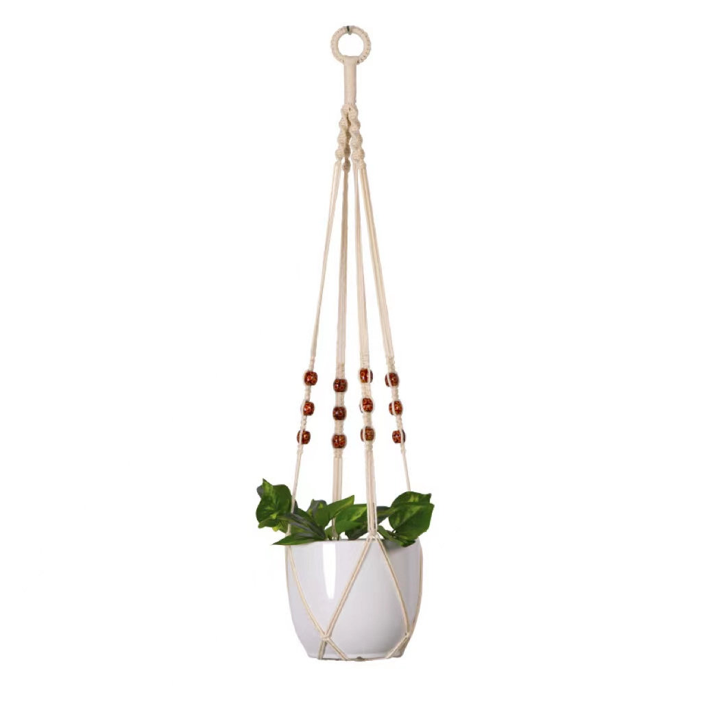 2023 Hot Selling Macrame Plant Hanger Crochet Hanging Planter Indoor Outdoor Basket