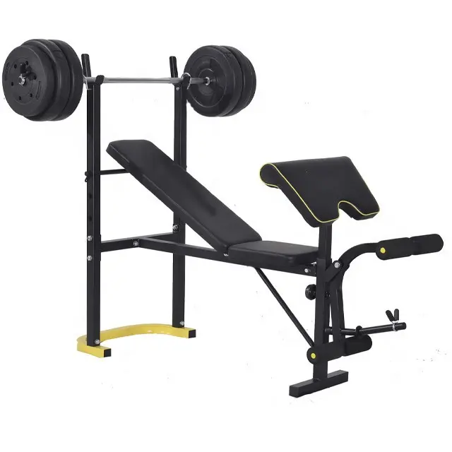 Body training weight lifting exercise equipment weight bench with barbell Workout Bench