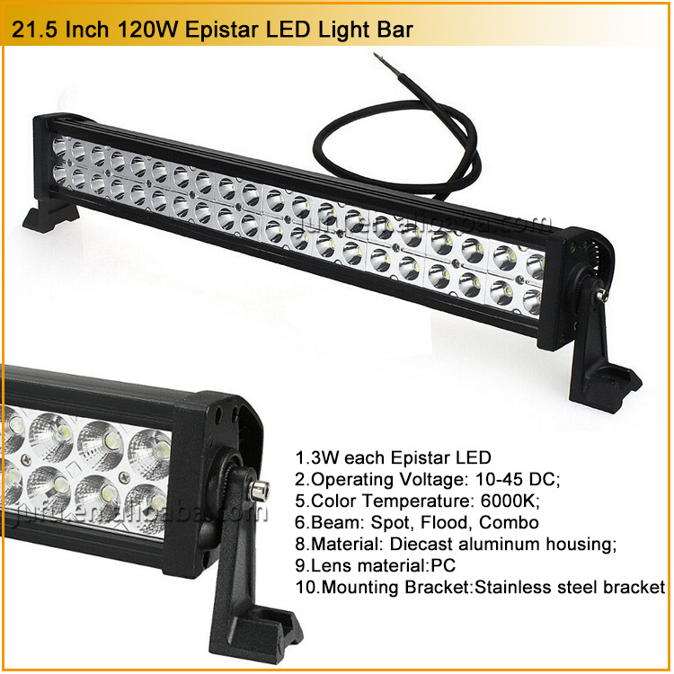 ATV vehicles 4X4 accessory 36W 72W 120 300W offroad LED light bar, 52 inch 300W LED light bar