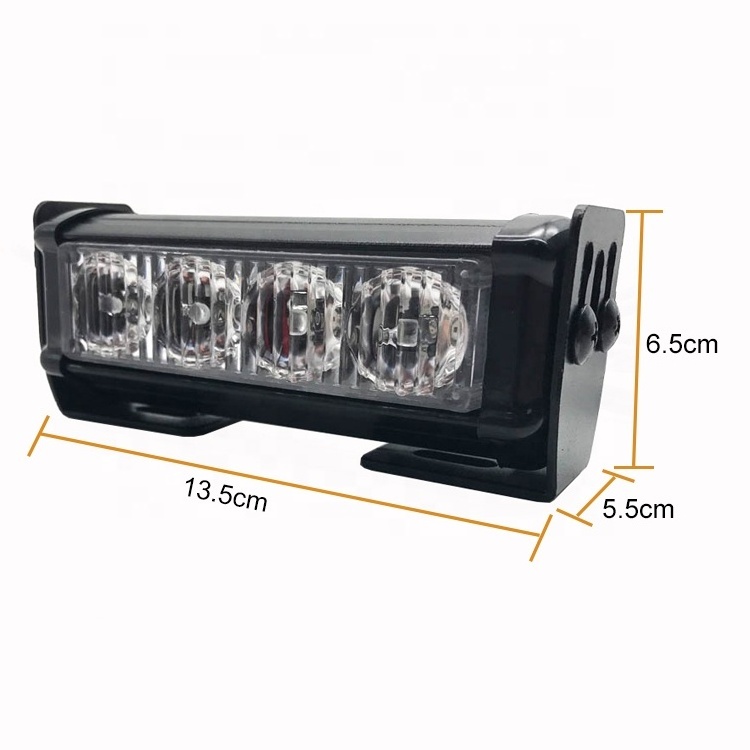 12V 5 inches red blue red white amber LED vehicle strobe light directional grille flashing warning light