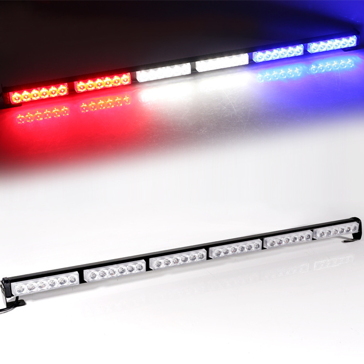 38 Inches 12V 36W Red Blue Amber White Green LED Strobe Light Flashing Light Emergency Car Tow Truck Roof Top Light Bar