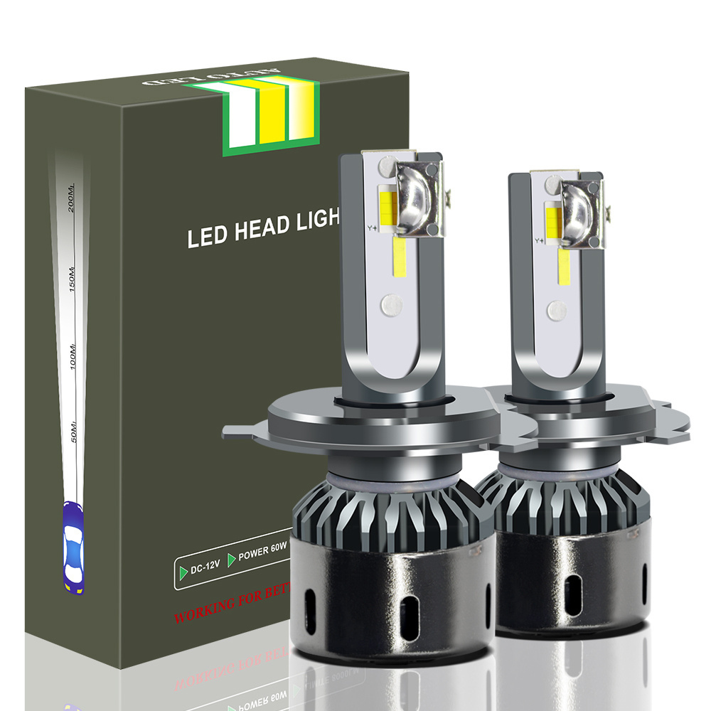 60W 8000LM tri color led headlight bulb H1 H3 H4 H7 car led headlight