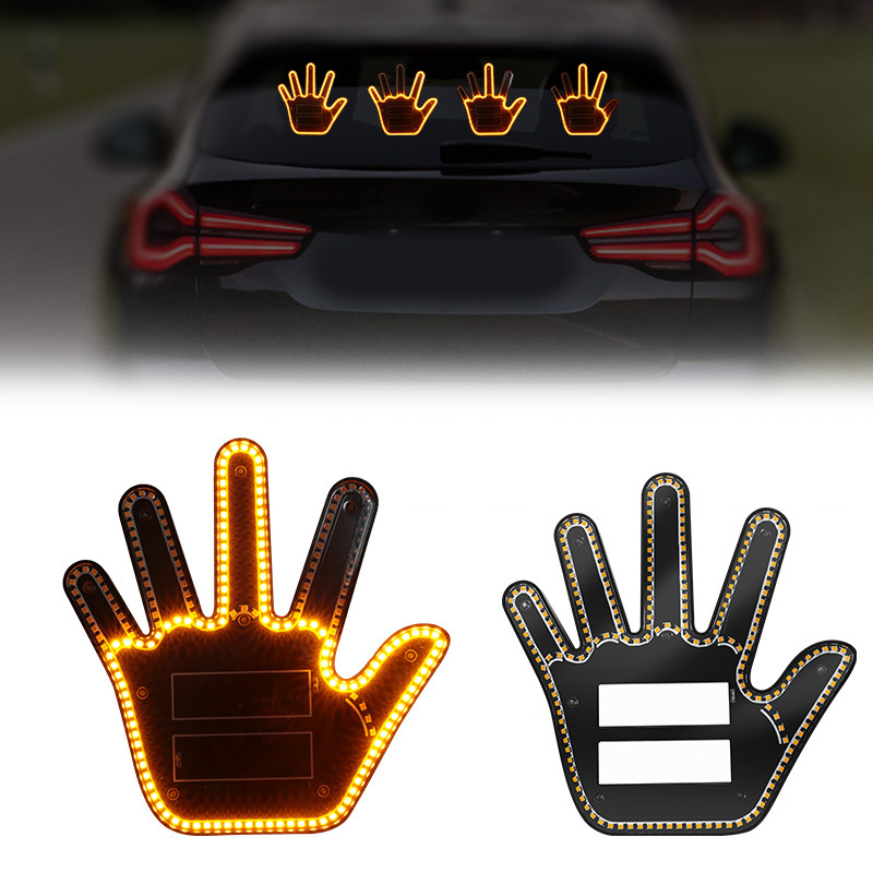 Wireless Gesture Finger Light Car Window Light Middle Finger Creative Interior Decorative Warning Lamp/Middle finger car light