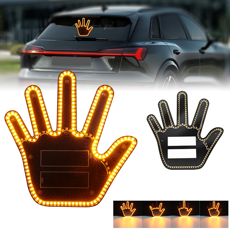 Wireless Gesture Finger Light Car Window Light Middle Finger Creative Interior Decorative Warning Lamp/Middle finger car light