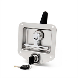 SS6202 T Handle Door  Lock Panel Stainless Steel Folding T handle Tool box Latch Paddle Truck Door Lock