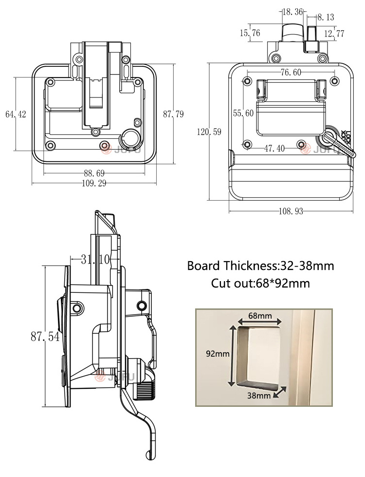 Metal Keyed alike caravan outdoor White  rv door latch RV camper motorhome trailer door lock