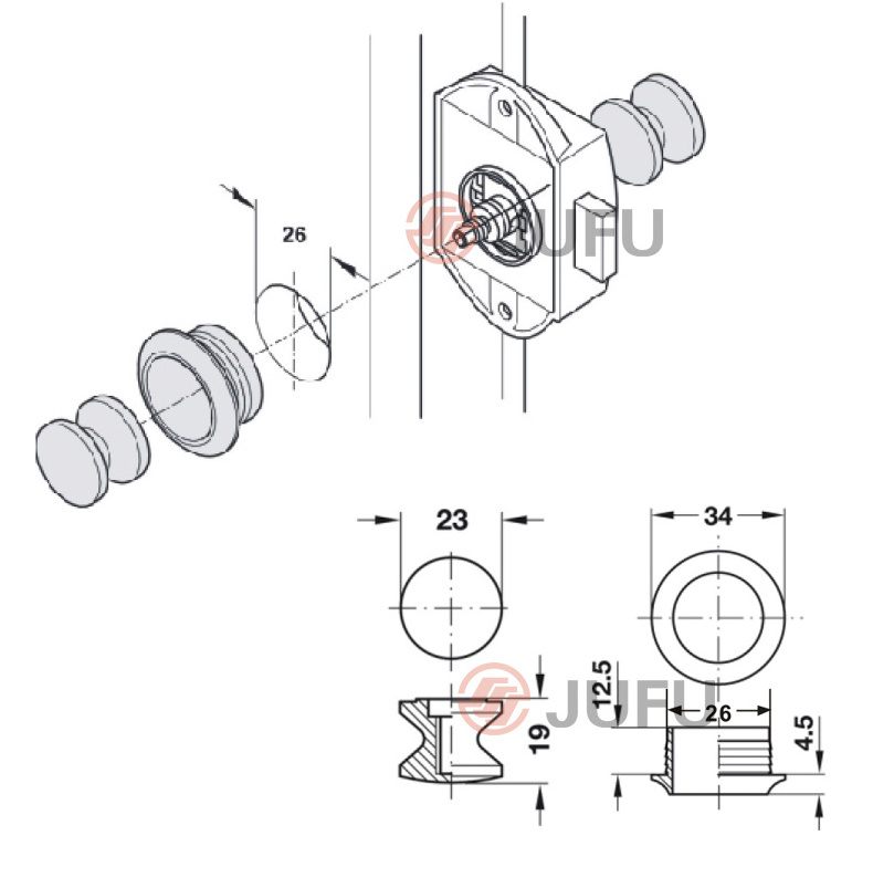 Nickel washroom door lock Motorhome trailer Caravan washroom bathroom knob Cubicle door lock camper rv toilet door lock