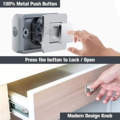 Nickle metal push button latch motorhome rv accessories push lock rv cabinet door drawer lock