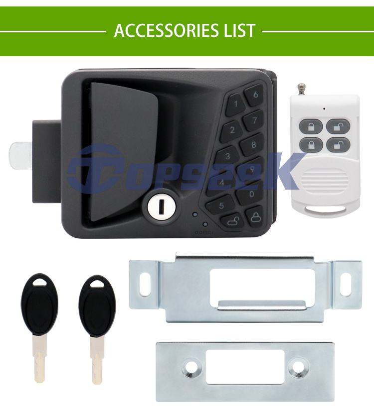 All Metal Waterproof Remote Control Camper Lock RV Door Handle/latch Keypad fob RV Keyless Entry Door Lock for Travel Trailer