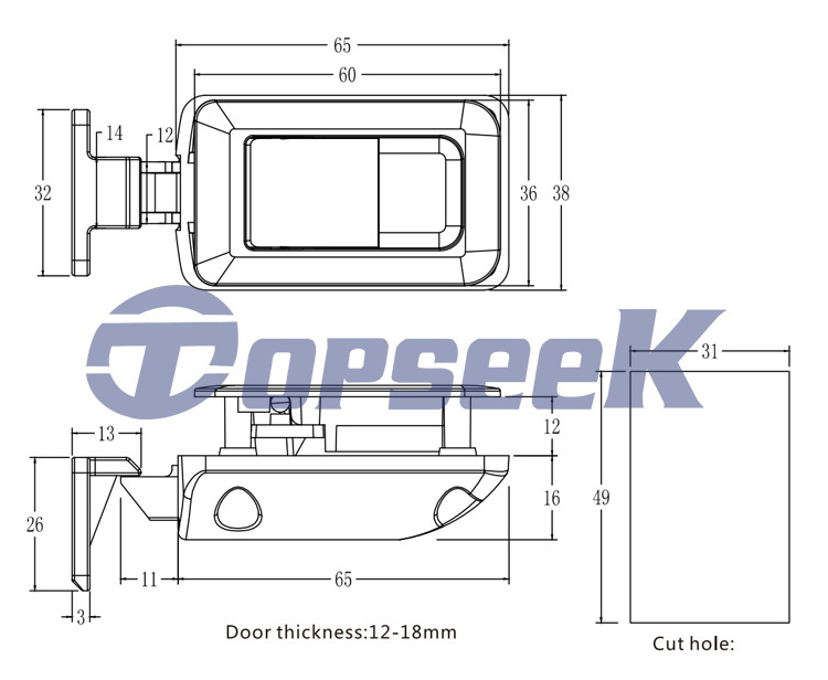 New Arrive camper catch lock Metal Flush Locker Catch For Campervan Motorhome Caravan Door