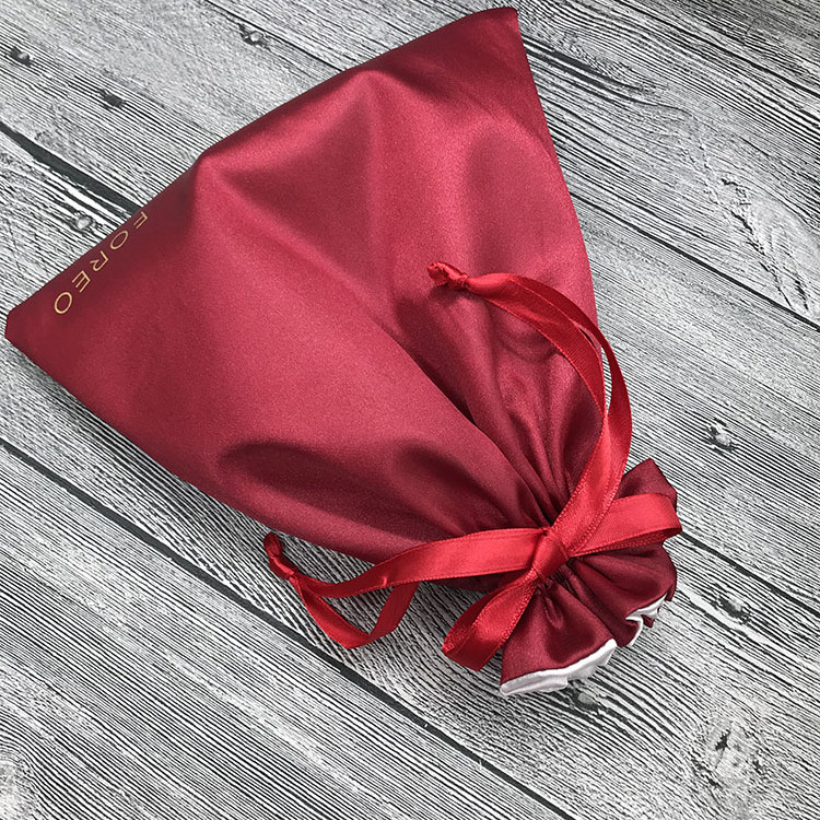 Luxury Custom Satin Silk Dust Bag Cover for Handbag , Underwear , Wig Packaging Satin Bags