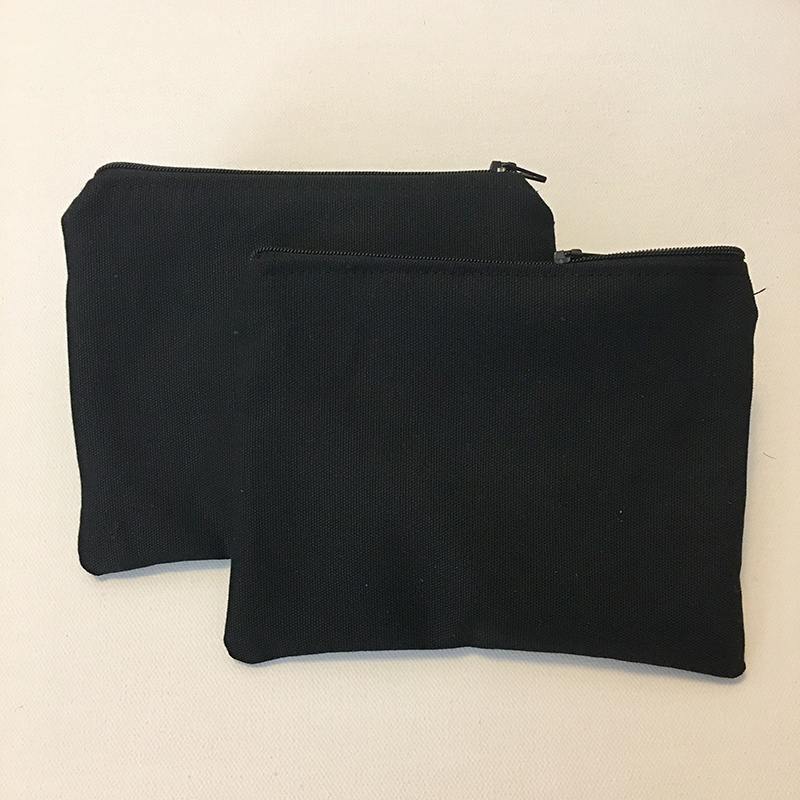 Black mini zipper Canvas Coin Purse