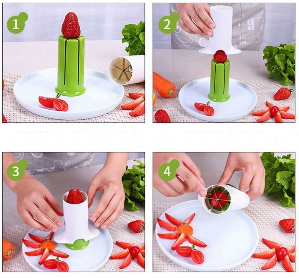 Cute Kitchen Utensils Cucumber Divider Carrot Strawberry Slicer Splitter Gadget Cutting Tool For Dropshipping