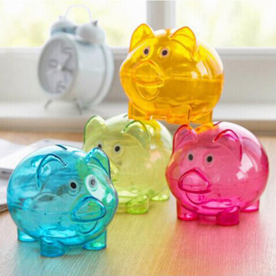 Promotional Gift PS Money Safe Box Plastic Alcancia Shaped Coin Bank Piggy Banks Transparent White Box Pig 12*8*11 Cm 10*7*8 Cm