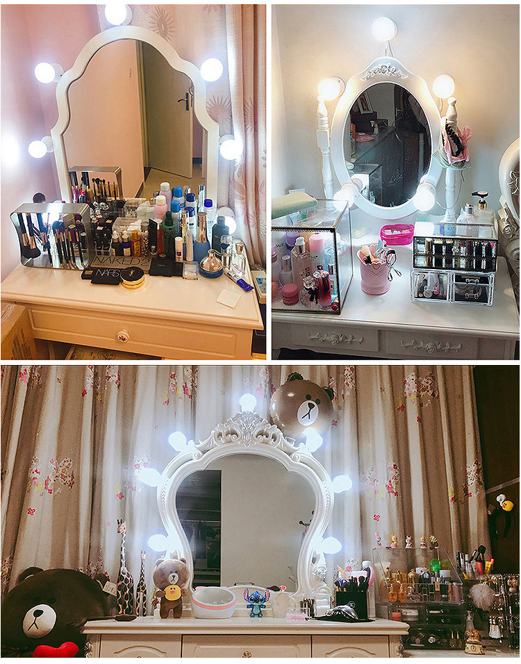 Hot 10 Diy Hollywood Style Dimmable Bulbs Led Makeup Vanity Mirror Light With Usb Mirror Lighting Fixture Strip For Bathroom