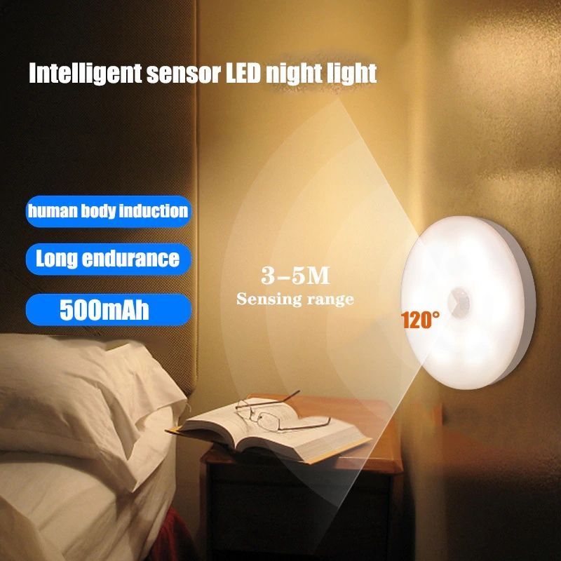 8 Leds Cabinet Light Human Body Induction Intelligent Body Motion Sensor Activated Night Light Induction Lamp