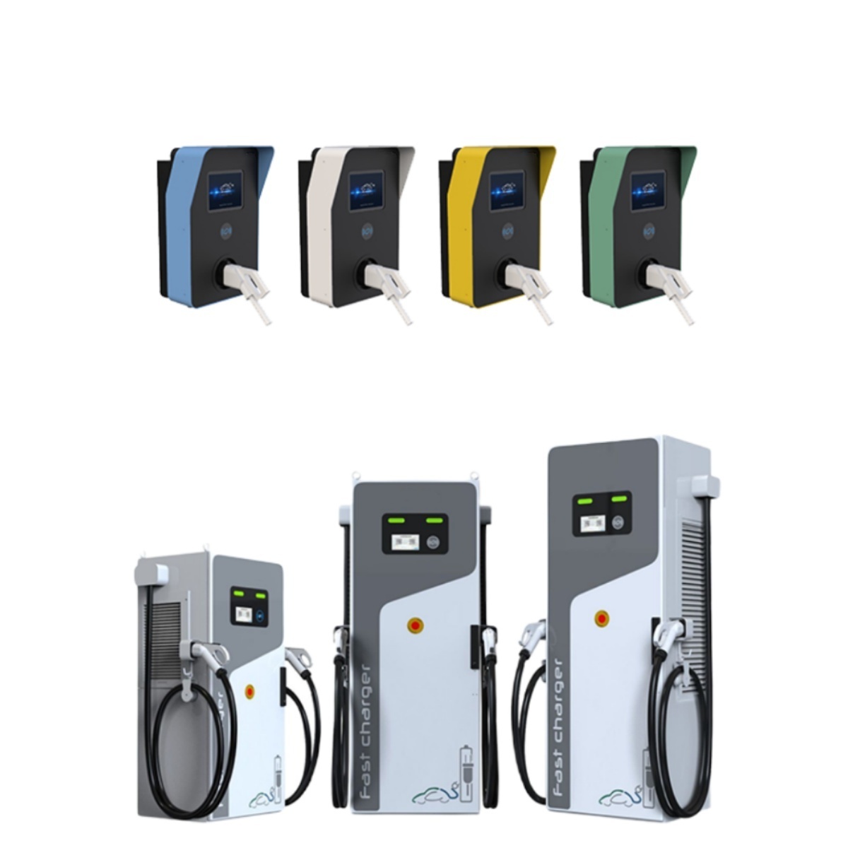 Factory Wholesale with 5m Cables Electric Vehicle Charging Station 60-180kw Car EV Charger With Display Screen