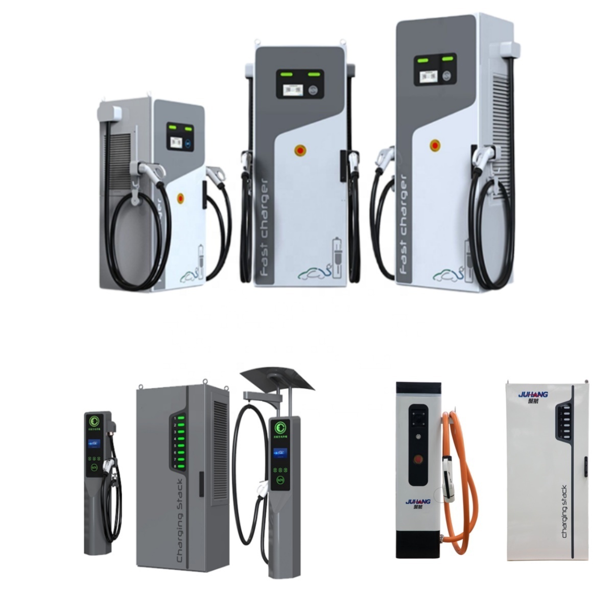 Factory Wholesale with 5m Cables Electric Vehicle Charging Station 60-180kw Car EV Charger With Display Screen