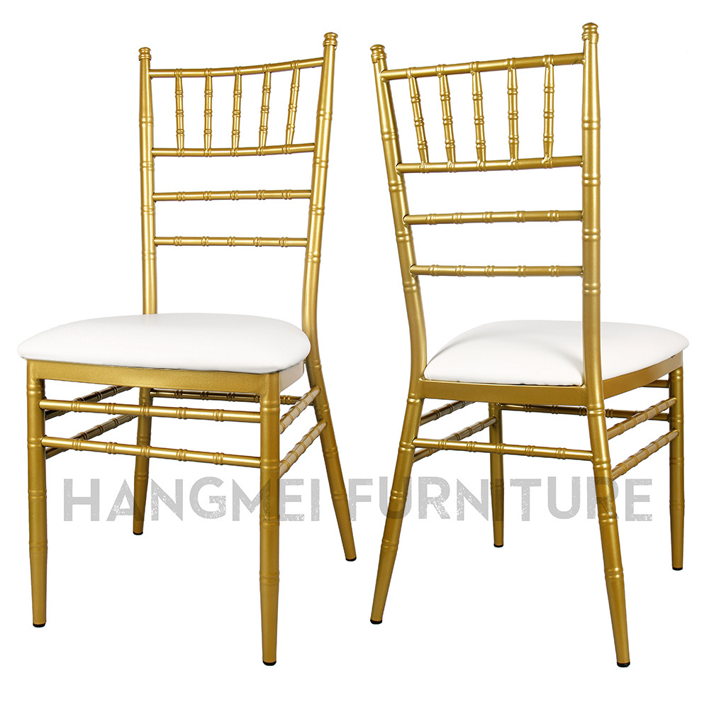 wholesale gold metal tiffany weddings event chiavari chairs with fixed cushion for rental