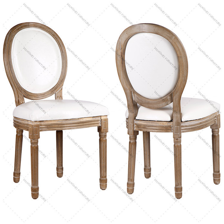 Wholesale Hotel Furniture French Style Round Back Painting Design For Dining Cafe Chair Wood Banquet Chair