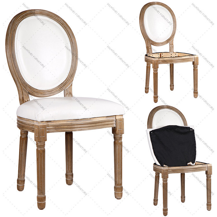 Wholesale Hotel Furniture French Style Round Back Painting Design For Dining Cafe Chair Wood Banquet Chair