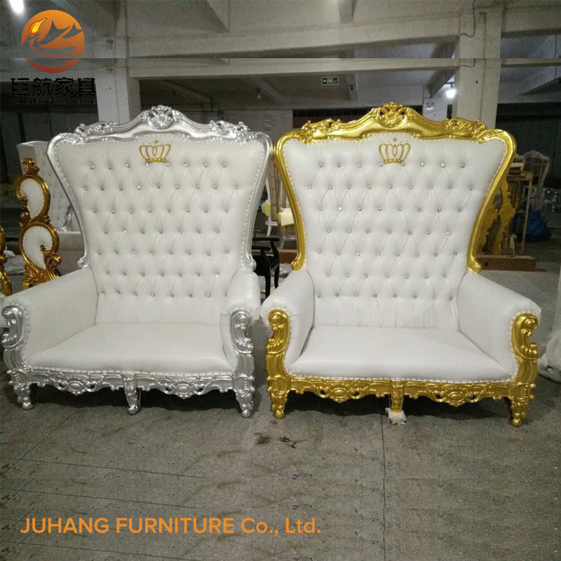 High quality Luxury White Leather king throne chair JH-HL2