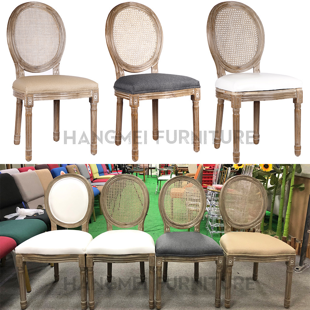 Wholesale Hotel Furniture French Style Round Back Painting Design For Dining Cafe Chair Wood Banquet Chair