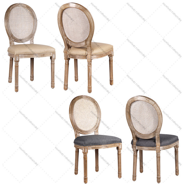 Wholesale Hotel Furniture French Style Round Back Painting Design For Dining Cafe Chair Wood Banquet Chair