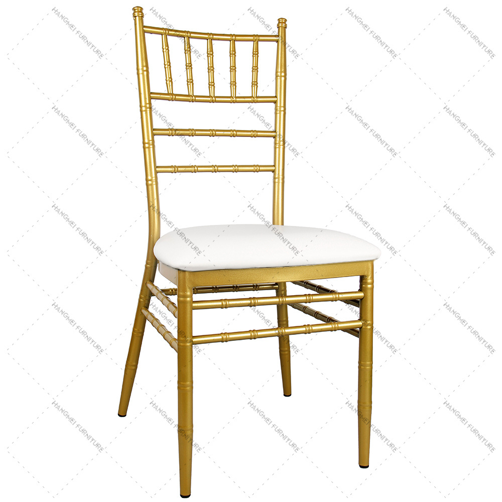 wholesale gold metal tiffany weddings event chiavari chairs with fixed cushion for rental