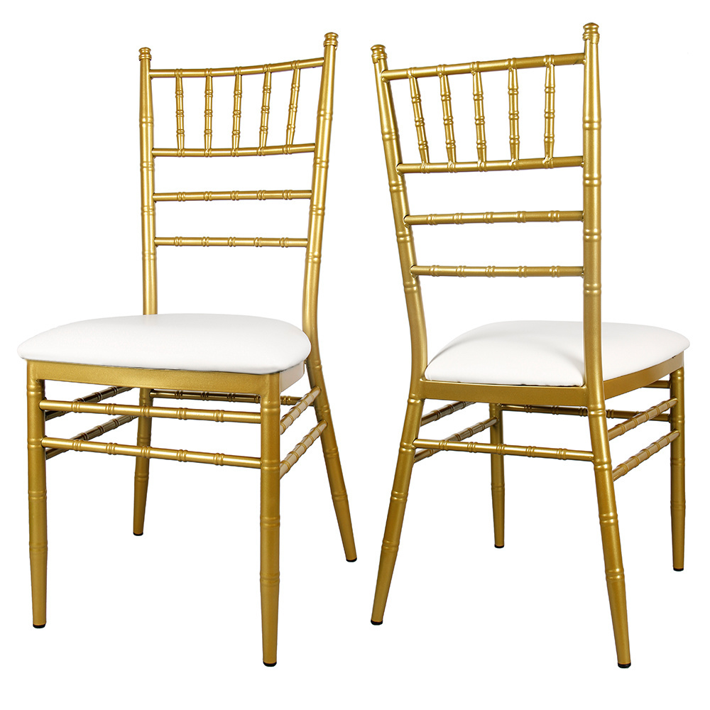 wholesale gold metal tiffany weddings event chiavari chairs with fixed cushion for rental