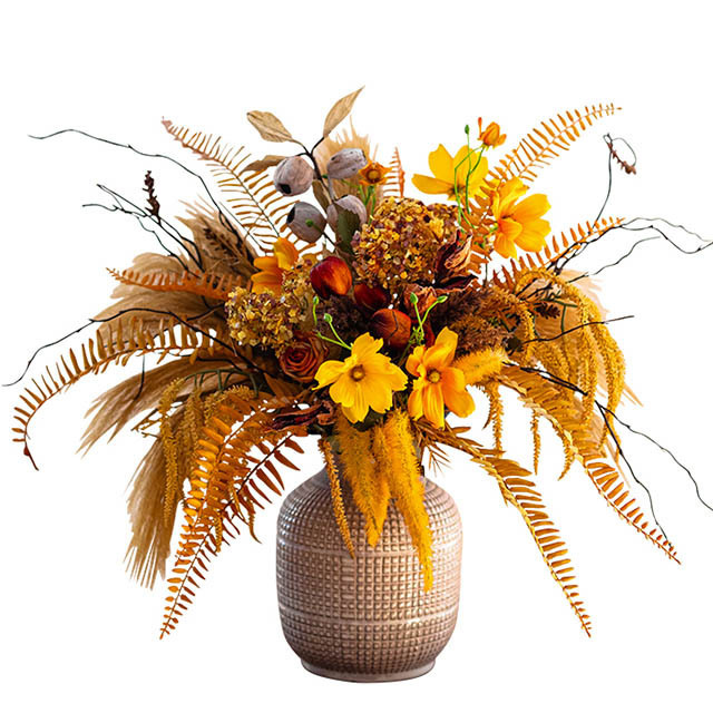 Design simulation bouquet holding flowers high-grade orange flower arrangement living room floral light luxury decoration