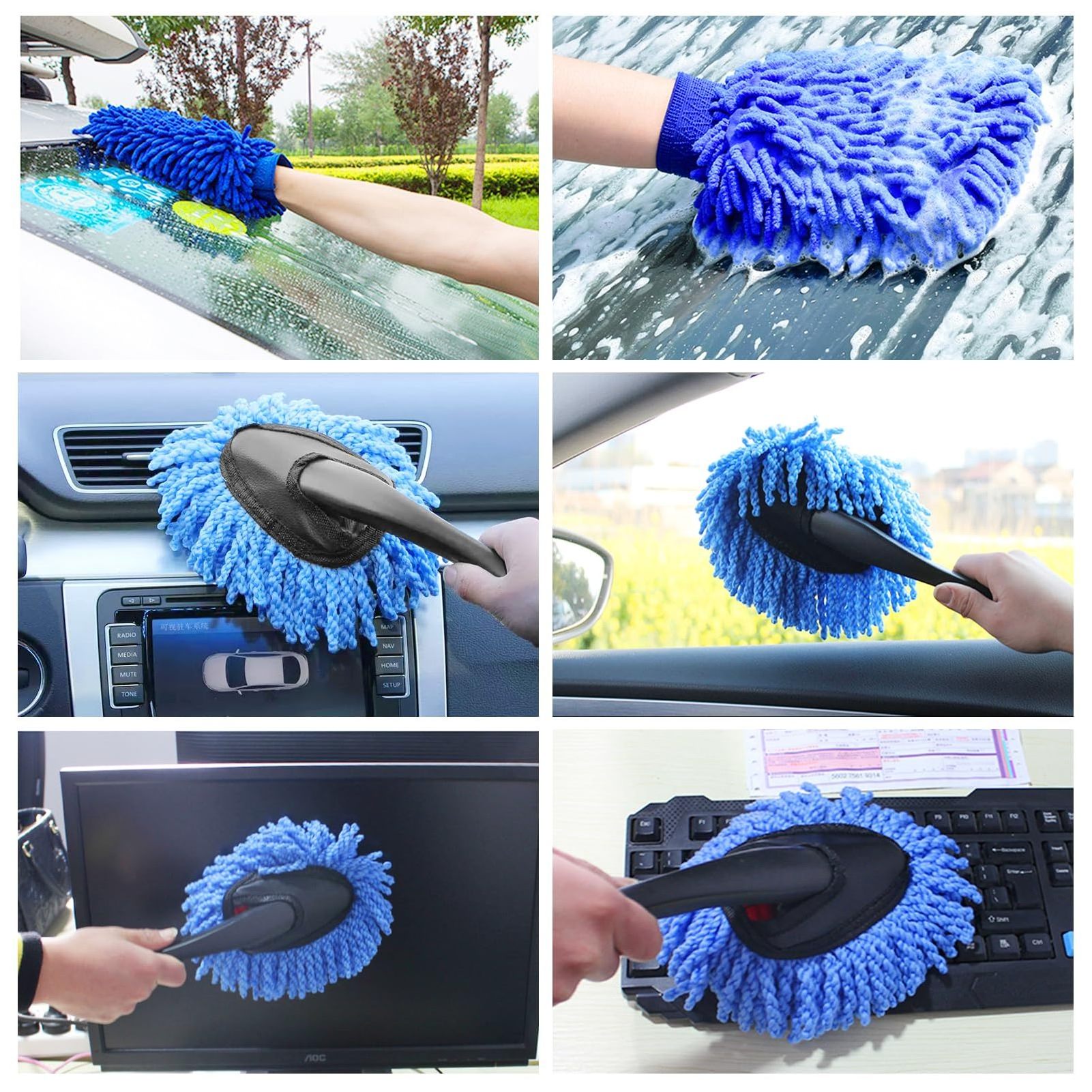 Car Cleaning Kit Wheel Cleaning Brush Tire Brush Wire Brush Car Motorcycle Bicycle Interior and Exterior Car Wash Set